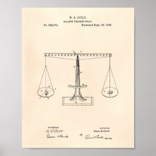 Waagen der Gerechtigkeit 1885 Patentkunst - Alte P Poster