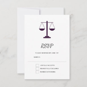Waagen der Justiz Rechtsdienstleistungen Symbol Ab RSVP Karte