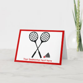 Waagerechte Badminton Racquet und Shuttlecock Karte
