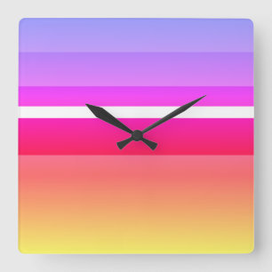 Waagerechte Lively Colors Familiar Quadratische Wanduhr