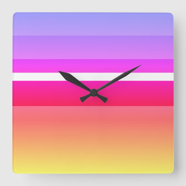 Waagerechte Lively Colors Familiar Quadratische Wanduhr (Vorderseite)