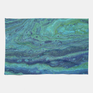 Wabash 3 Cool Blau Grün Abstraktes Handtuch