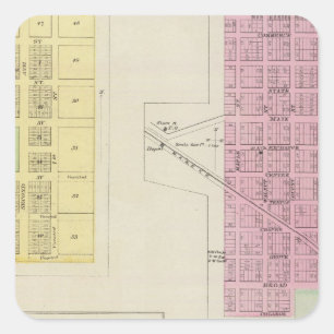 Wabaunsee, Newbury, Alma, Bismark, Kansas Quadratischer Aufkleber