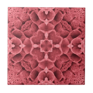 Waben-Rosen-Pink geometrisches Eckblumendesign Fliese