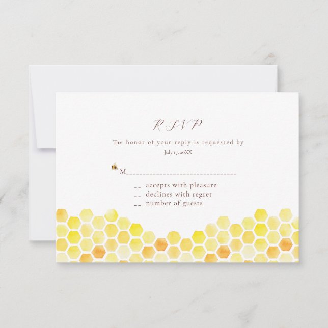 Wabenkarte und Blumenkarten RSVP Karte (Vorderseite)