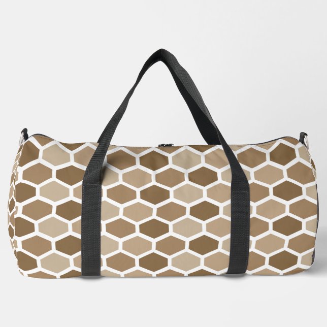 Wabenmuster im Sand Duffle Bag (Vorderseite)