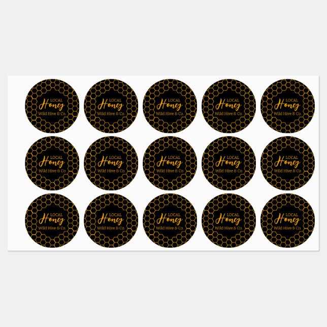 Wabenmuster – schwarzer oder weißer Hintergrund Etiketten (Blatt)