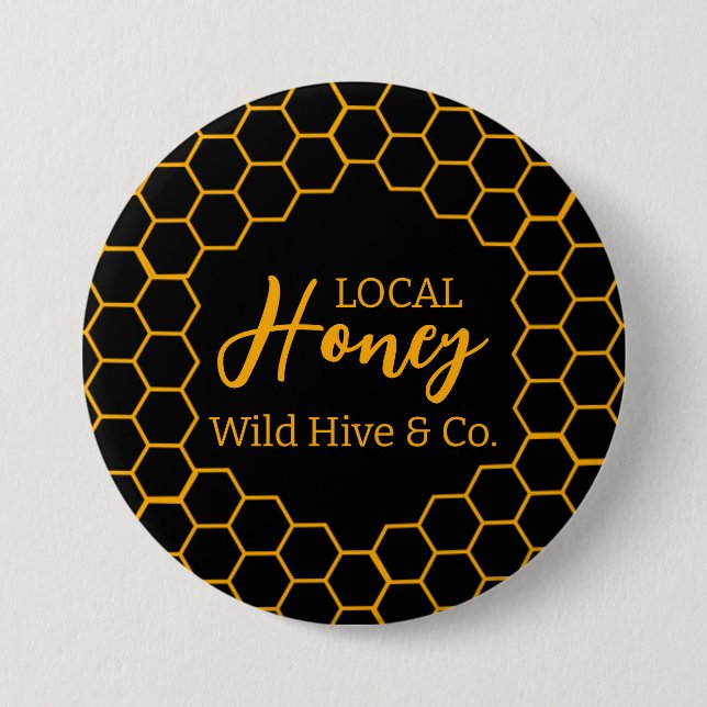 Wabenstruktur – Schwarzer oder Weißer Hintergrund Button (Vorderseite)