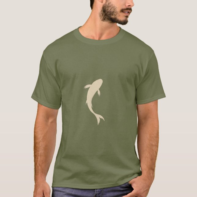 Wabi‑Sabi Cream Koi Silhouette T-Shirt (Vorderseite)