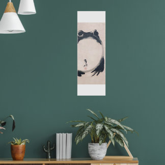 Wabi Sabi Grumpy Frog by Hoji Japanese Sumi-e ポス Poster