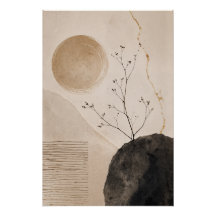 Wabi Sabi Naturposter – Neutrales Zen-Botanik