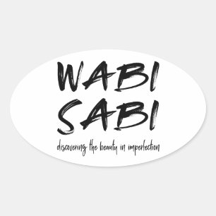 Wabi sabi ovaler aufkleber