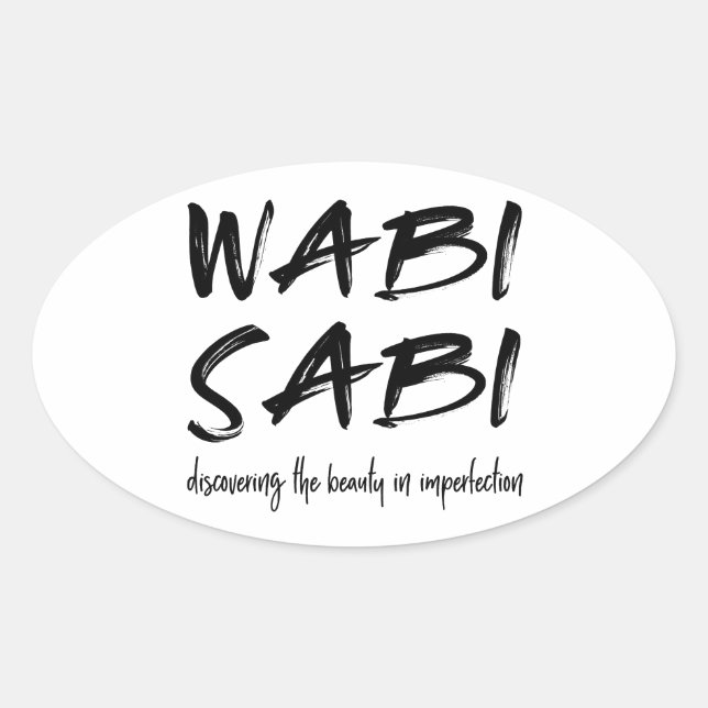 Wabi sabi ovaler aufkleber (Vorderseite)