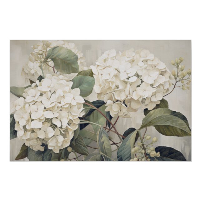 Wabisabi Ästhetische Hydrangea Poster (Vorderseite)