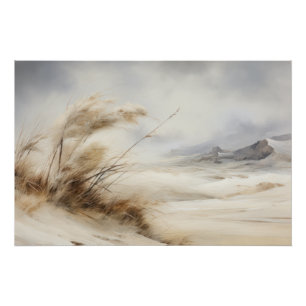 Wabisabi Ästhetische Windswept Beach Landschaft Poster