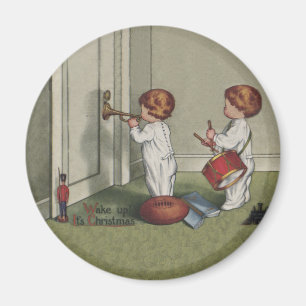 Wach auf, es ist Weihnachten süße Kinderillustrati Magnet