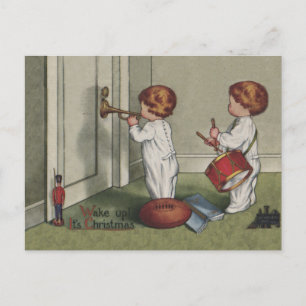 Wach auf, es ist Weihnachten süße Kinderillustrati Postkarte