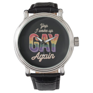 Wach auf schwule Pride Regenbogen Queer Gay CSD Pa Armbanduhr