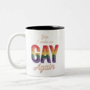 Wach auf schwule Pride Regenbogen Queer Gay CSD Pa Zweifarbige Tasse