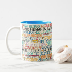 Wach auf, steh auf, Typografie Zweifarbige Tasse