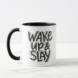 Wach auf und rocke Motivationszitat Tasse