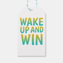 Wach auf und siege Motivations-Typografie Geschenkanhänger