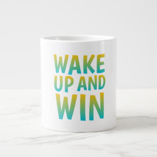Wach auf und siege Motivations-Typografie Jumbo-Tasse