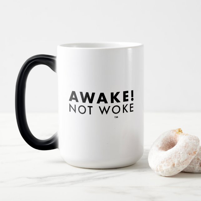 Wach! Nicht Geweckt™ LOGO Morphing-Tasse Verwandlungstasse (Mit Donut)