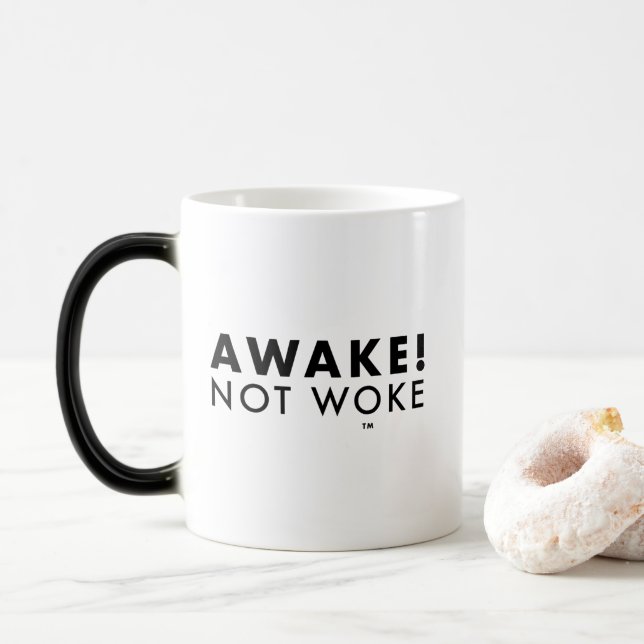 Wach! Nicht Geweckt™ LOGO Morphing-Tasse Verwandlungstasse (Mit Donut)