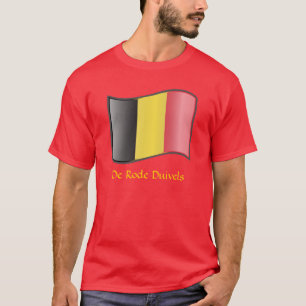Wachende belgische Flagge De Rode Duivels T - Shir T-Shirt