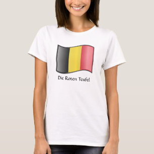 Wachende belgische Flagge Die Roten Teufel T - Shi T-Shirt