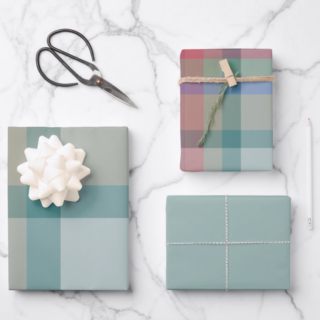 Wacholder-Geschenkpapier-Set mit 3 flachen Bögen Geschenkpapier Set (Vorderseite)