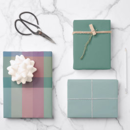 Wacholder- und Minz-Geschenkpapier-Set mit 3 flach Geschenkpapier Set