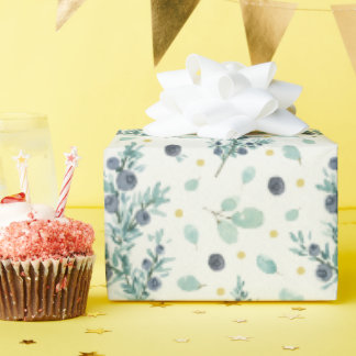Wacholdermuster und Beerenmuster Geschenkpapier