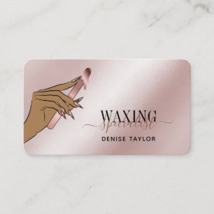 Wachs Rose Gold Frau Handwacherei Techniker Geschä Visitenkarte