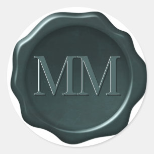 Wachs-Siegel-Effekt, EMERALD GREEN, Runder Aufkleber