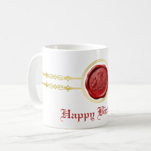 Wachs Siegel - Greifen Wappen Krone & Banner 1 + T Kaffeetasse