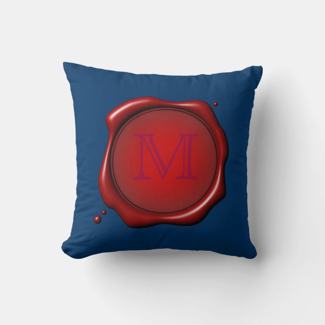 Wachs-Siegel mit Monogramm-Kissen-Schablone Kissen (Vorderseite)