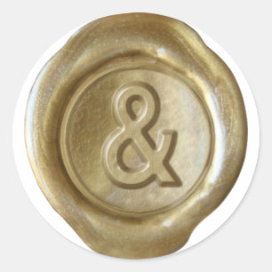 Wachs Siegel Monogram - Gold - Bold & - - Runder Aufkleber