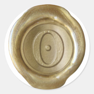 Wachs Siegel Monogram - Gold - Viktorianisch O - Runder Aufkleber