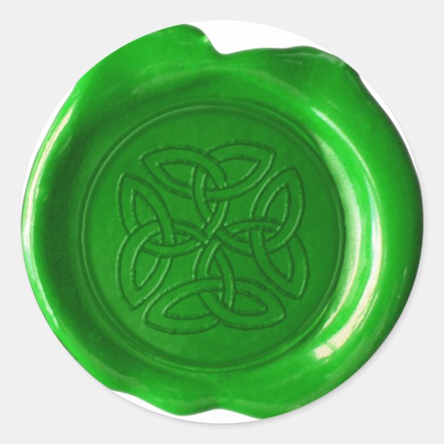 Wachs Siegel Monogram - Irish Green - WorWorldkelt Runder Aufkleber (Vorderseite)