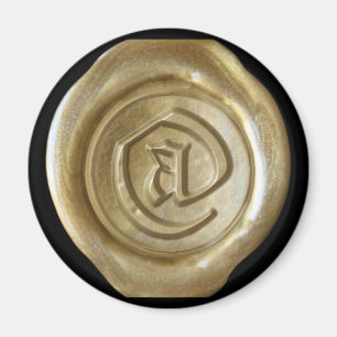 Wachs Siegel Monogram Magnet - Gold - Altes Englis