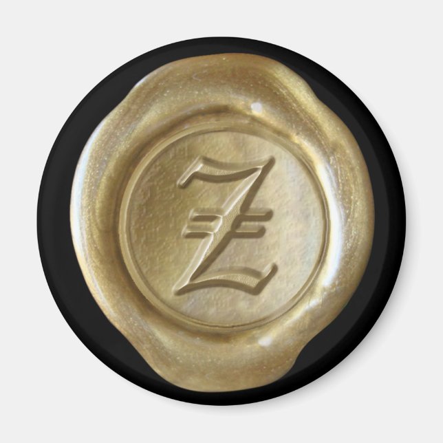 Wachs Siegel Monogram Magnet - Gold - Altes Englis (Vorne)