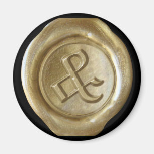 Wachs Siegel Monogram Magnet - Gold - Altes Englis