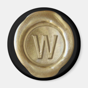 Wachs Siegel Monogram Magnet - Gold - Bold Style -
