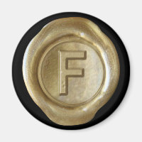 Wachs Siegel Monogram Magnet - Gold - Bold Style -