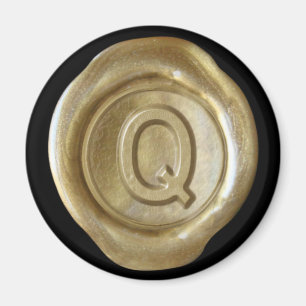 Wachs Siegel Monogram Magnet - Gold - Bold Style -
