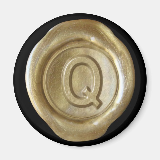 Wachs Siegel Monogram Magnet - Gold - Bold Style - (Vorne)