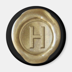 Wachs Siegel Monogram Magnet - Gold - Bold Style -