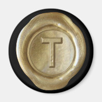 Wachs Siegel Monogram Magnet - Gold - Bold Style -
